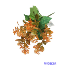  Műzöld művirágos díszítő bokor - Narancs dekorációs kellék