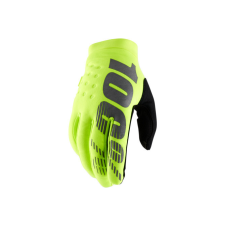 MX Kesztyű 100% Brisker neon sárga/fekete XXL motoros kesztyű