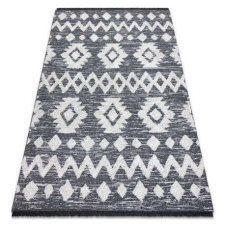 My carpet company kft Fonott Sizal EKO szőnyeg boho MOROC Etno Cikcakk 22319 rojt - két szintű gyapjú szürke / krém, új... lakástextília