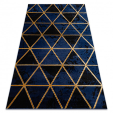 My carpet company kft Kizárólagos EMERALD szőnyeg 1020 glamour, elegáns márvány, háromszögek sötétkék / arany 200x290 cm lakástextília