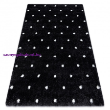 My carpet company kft Szőnyeg FLUFFY 2370 shaggy pontok - antracit / fehér 140x190 cm lakástextília