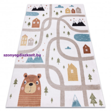My carpet company kft Szőnyeg FUN Polar gyerekeknek, utcák, erdő, krém 120x170 cm lakástextília