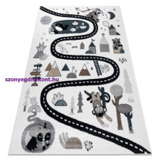 My carpet company kft Szőnyeg FUN Route gyerekeknek, utca, állatok krém 140x190 cm lakástextília