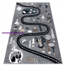 My carpet company kft Szőnyeg FUN Route gyerekeknek, utca, állatok szürke 80x150 cm lakástextília
