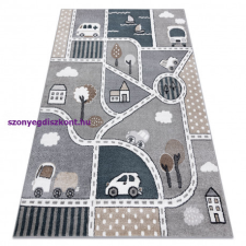 My carpet company kft Szőnyeg FUN Strade gyerekeknek, utca, város szürke 80x150 cm lakástextília