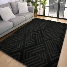 My carpet Den. Deluxy rombusz Fekete Puha Szőnyeg 66x220cm-hátul gumis lakástextília
