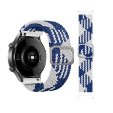 Mybandz állítható elasztikus szövet óraszíj 22mm kék-fehér (22SKU4105) (22SKU4105) okosóra kellék