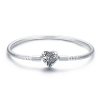  MyCharm Életfa | Családfa Szívben 925 Ezüst Kígyólánc Charm Karkötő – 19 cm