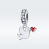 MyCharm Fehér Galamb Szerelmes Szívvel 925 Ezüst Charm & Medál