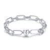  MyCharm Kicsi Szív 925 Ezüst Női Láncos Charm Karkötő – 19 cm