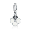  MyCharm Szerencsevirág fehér Cirkónia köves Szív alakú levéllel S925 ezüst Charm & Medál