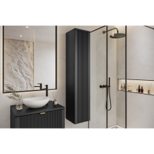 Mylife kadi függőleges fürdőszoba szekrény matt fekete (150cm) fürdőszoba bútor