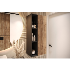 Mylife tawo függőleges fürdőszoba szekrény matt fekete fürdőszoba bútor