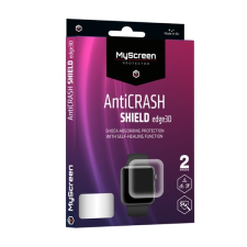 Myscreen ANTI CRASH EDGE kijelzővédő üveg (3D, full cover, íves, karcálló, ütésálló, 0.2 mm, 6H) ÁTLÁTSZÓ Apple Watch Series 7 41mm okosóra kellék