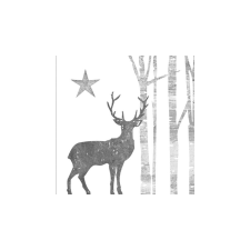 Mystic Deer Silver White papírszalvéta 25x25cm, 20db-os asztalterítő és szalvéta