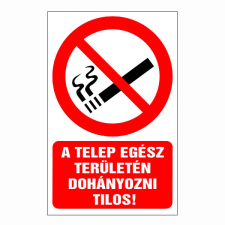 N/A A telep egész területén dohányozni tilos! (DKRF-TIL-1327-1) információs címke