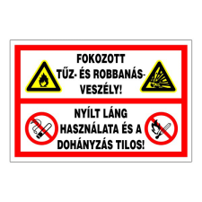 N/A Fokozott tűz- és robbanásveszély! (DKRF-TUZ-1050-3) információs címke