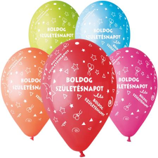 N/A Léggömb 30 cm - "Boldog Születésnapot" (10 db) (11-PRINTBSZ10) party kellék