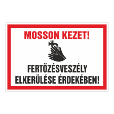 N/A Mosson kezet! fertõzésveszély elkerülése érdekében! (DKRF-FER-2485-3) információs címke