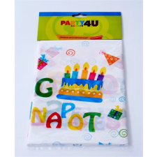 N/A Műanyag Terítő 130x180 cm - "Boldog születésnapot" Fehér party kellék