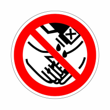 N/A Oldószerrel kezet mosni tilos! (DKRF-TIL-1259-1) információs címke