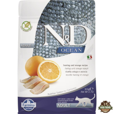 N&amp;D Cat Ocean hering &amp; narancs adult 300g macskaeledel