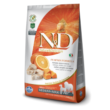 N&D Dog Grain Free tőkehal&narancs sütőtökkel adult medium/maxi 2x 12kg kutyatáp kutyaeledel