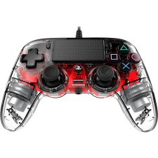 Nacon Wired Compact Controller PS4 - átlátszó piros játékvezérlő