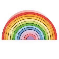 Nagy fából készült szivárvány puzzle gyerekeknek puzzle, kirakós