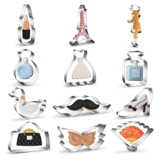  Nagy fém sütemény kiszúró 12 db-Divat motívumok sütés és főzés