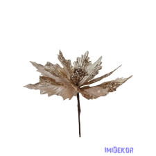  Nagy glitteres szirmú mikulás virág - Pezsgő dekorációs kellék