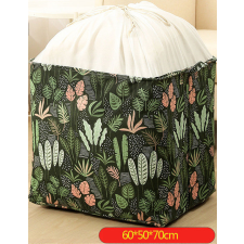  Nagy kapacitású összehajtható ruhatároló fülekkel, húzózsinórral - levél sötét bútor