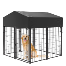 Nagy kutya kennel, vízálló lombkorona, biztonságos reteszelő kapu, L-47x50x50in szállítóbox, fekhely kutyáknak