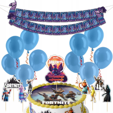  NAGY SZÜLETÉSNAPI KÉSZLET FORTNITE LÉGGÖMBÖK TOPPER FÜZÉR A PÁRT 47EL party kellék