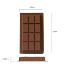  Nagy táblás csoki, szilikon forma (Dubai), 25x14,6 cm sütés és főzés