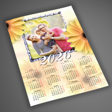 NagyAjándék Egylapos fényképes napraforgós naptár, A4 egyedi ajándék