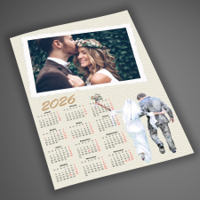 NagyAjándék Esküvős fényképes naptár, A4 egyedi ajándék