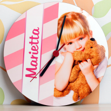 NagyAjándék Fényképes falióra, rózsaszín egyedi ajándék