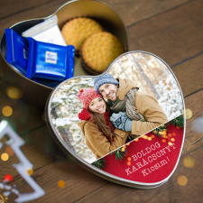 NagyAjándék Fényképes karácsonyi fémdoboz egyedi ajándék