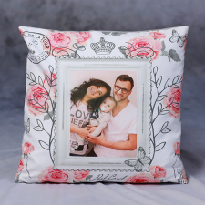 NagyAjándék Fényképes virágos kispárna egyedi ajándék