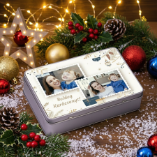 NagyAjándék.hu Karácsonyi fényképes fémdoboz egyedi ajándék
