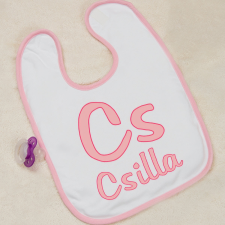 NagyAjándék Neves bébi előke - rózsaszín egyedi ajándék