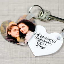 NagyAjándék Szív alakú fényképes kulcstartó felirattal kulcstartó