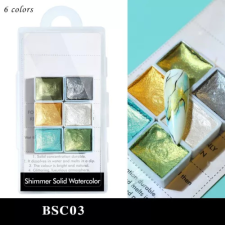 Nagyker 1. Akvarell festék 6db gyöngyház aquarell #03 körömdíszítő