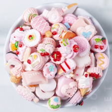 Nagyker 1. Extrém Candy körömdíszítő 100db - Pink sütik körömdíszítő