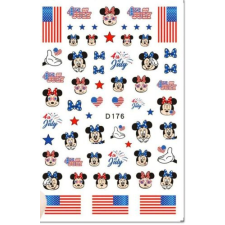 Nagyker 2. Körömmatrica - D176 Mickey USA körömdíszítő