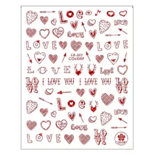 Nail-Art Körömmatrica - CB-203 Love Valentin körömdíszítő