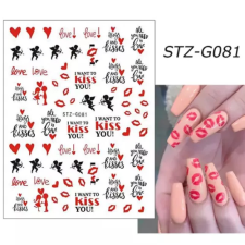 Nail-Art Körömmatrica - STZ-G081 Love Valentin körömdíszítő