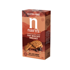 Nairns gluténmentes teljeskiőrlésű 56% rostdús zabkeksz csoki chips 160 g reform élelmiszer