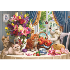 Naiv Perzsa cicák puzzle a nappaliban 260 darabos puzzle, kirakós